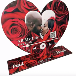 Heart-Shaped LOVE Photo Frame Acrylic