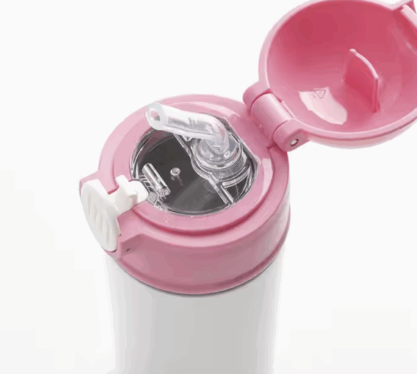 Kids 360ml  Aluminium Water Bottle with Straw Lid  double layer - Image 2