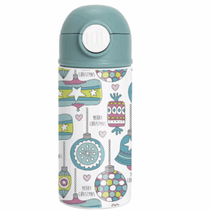 Kids 360ml  Aluminium Water Bottle with Straw Lid  double layer